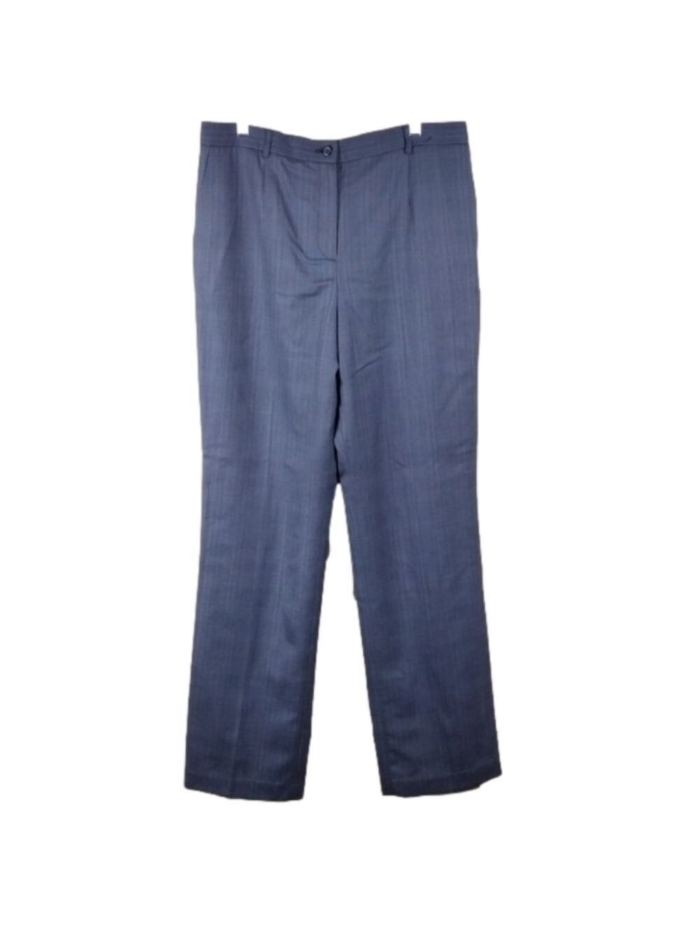 Pendleton Vintage Blue Glen Plaid Wool High Rise Flat Front Straight Leg Trouser
